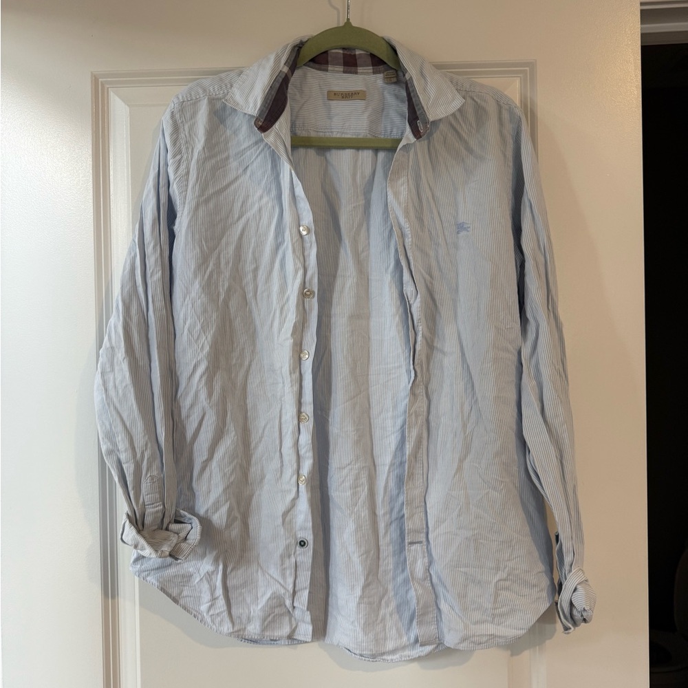 Burberry Brit Blue and White Striped Shirt